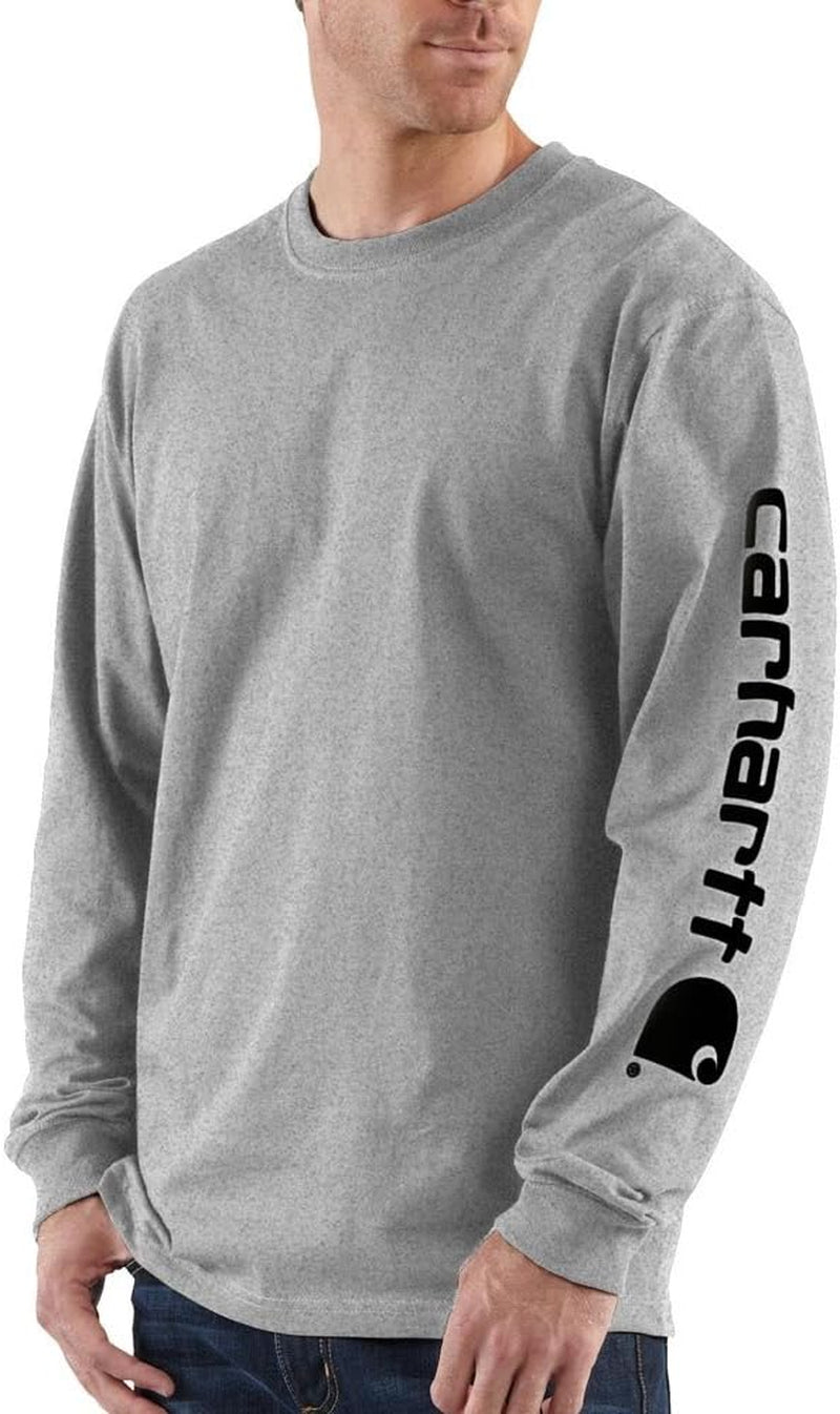 Men'S Loose Fit Heavyweight Long Logo Sleeve Graphic T-Shirt (Big & Tall)